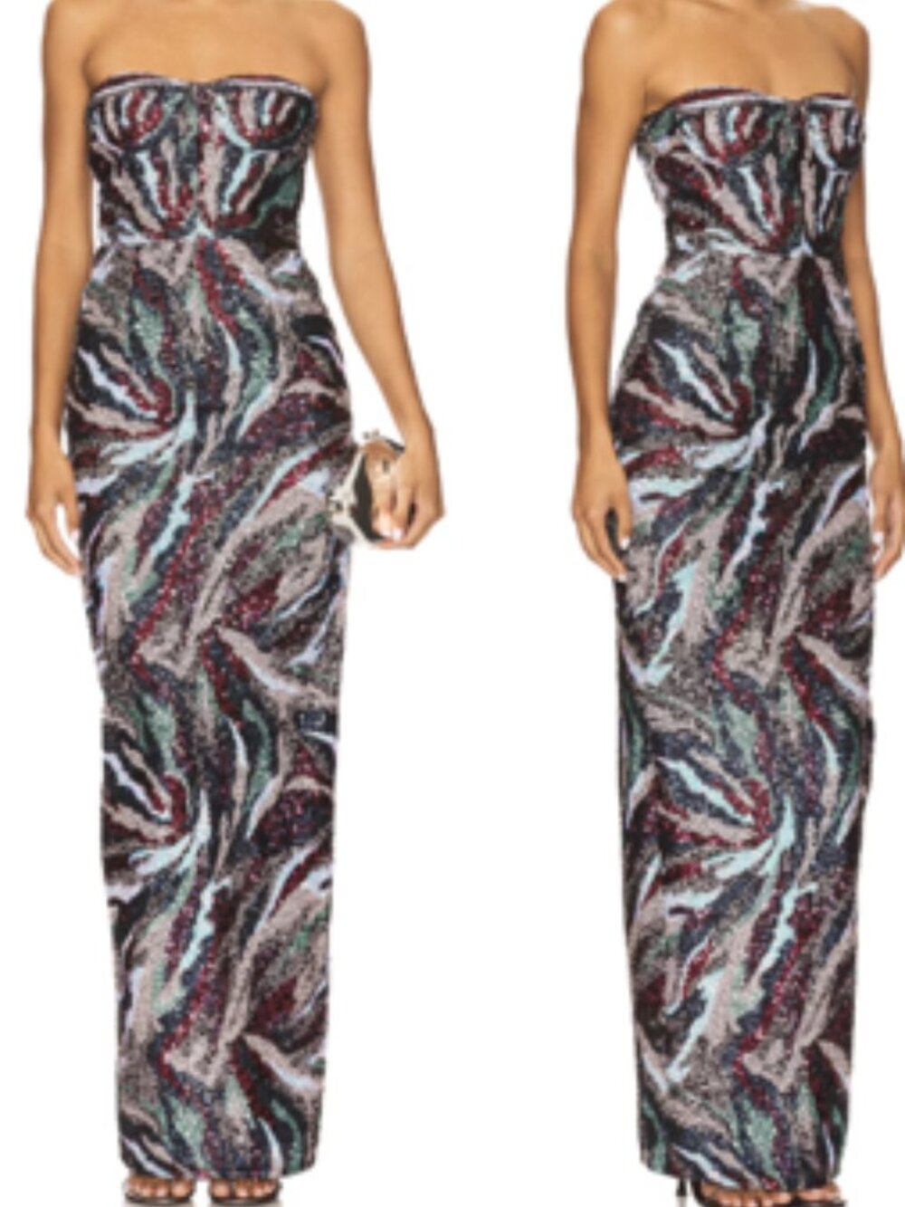 Bronx And Banco Dahlia Sequined Maxi Dress *Pink Multi, Small